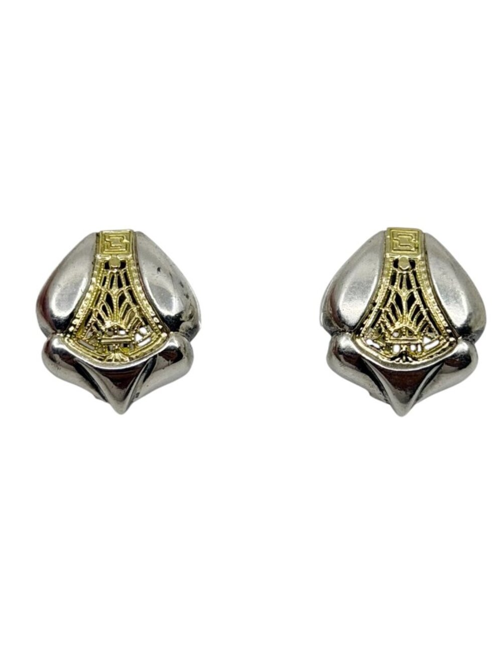 William Schraft 18k gold sterling silver earrings - GM1041